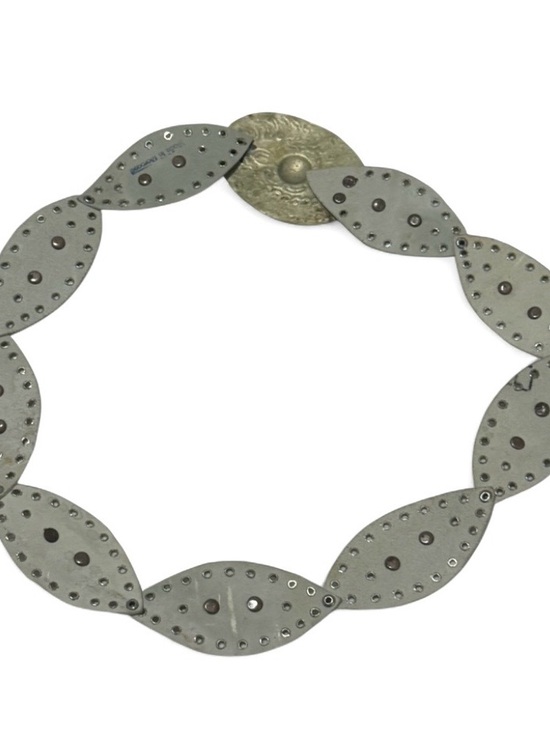 Vintage Moroccan-Statement Belt Silver Tone Medallion Disc-Boho-Festival- S/M - Picture 4 of 11